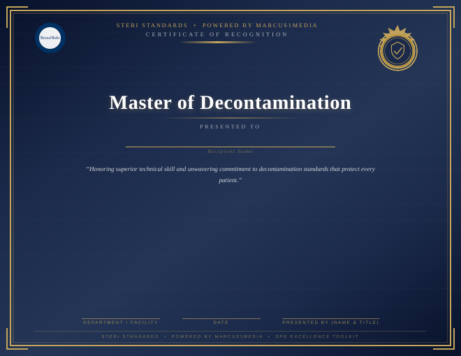 Master of Decontamination certificate preview